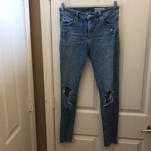 LADIES’ Adriano Goldschmied Distressed Farrah Skinny Ankle Denim Jeans 28 - Picture 1 of 16